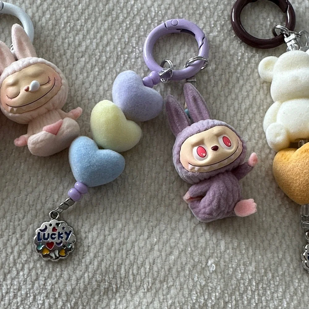 Labubu yoga key chain/phone charm